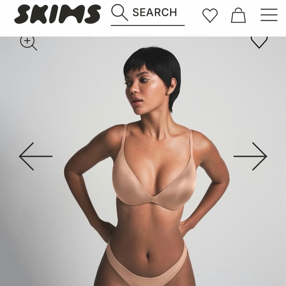 SKIMS Beige Wireless Push Up Bra